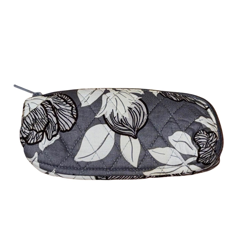 Vera Bradley Eyeglass Case Grey White Floral Quilted Pouch OS NWOT Travel Bag